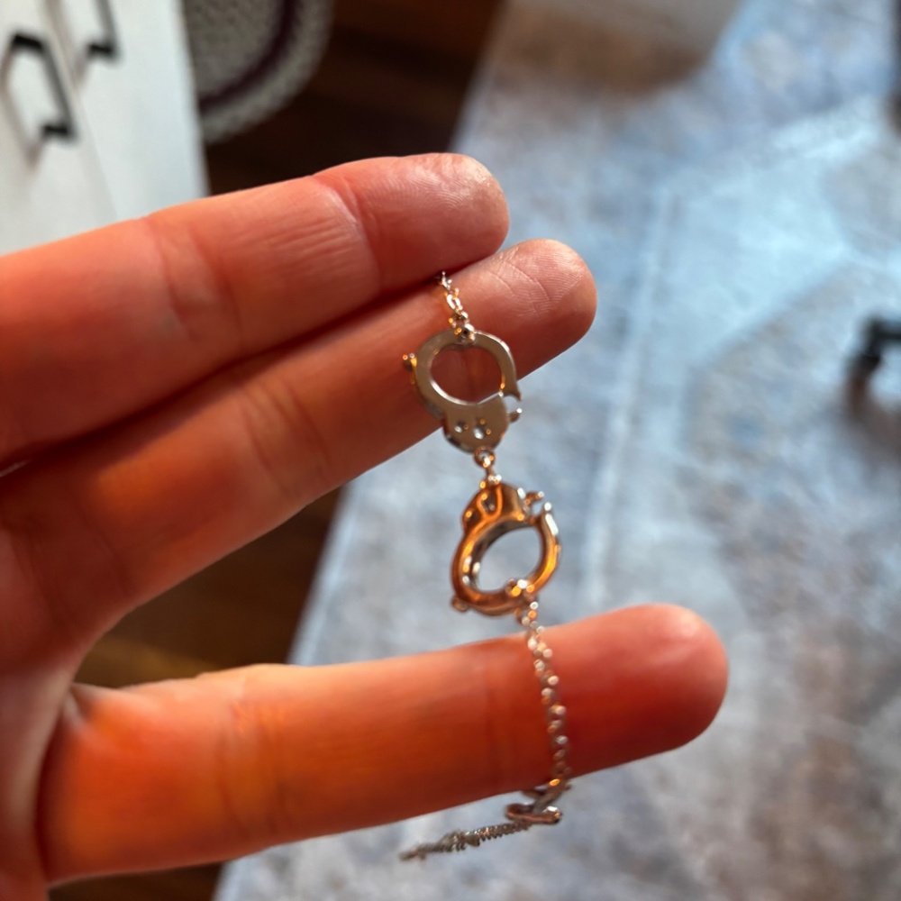 Jean Charles Boisset (JCB) Matching Set Handcuffs Silver Necklace and Bracelet